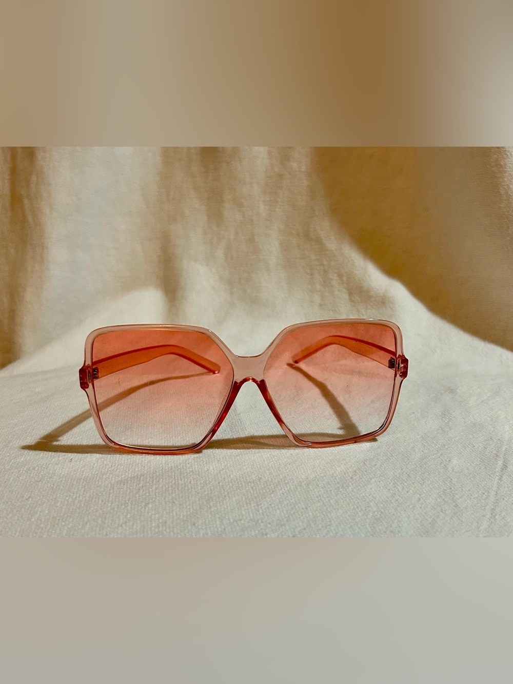 Oversized Square Sunglasses Pink Gradient Butterfly Retro 70s Y2K Shades